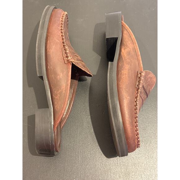 MATISSE Tasha Leather Penny Loafer Slip On Mule in Bourbon 8.5 - Picture 6 of 8